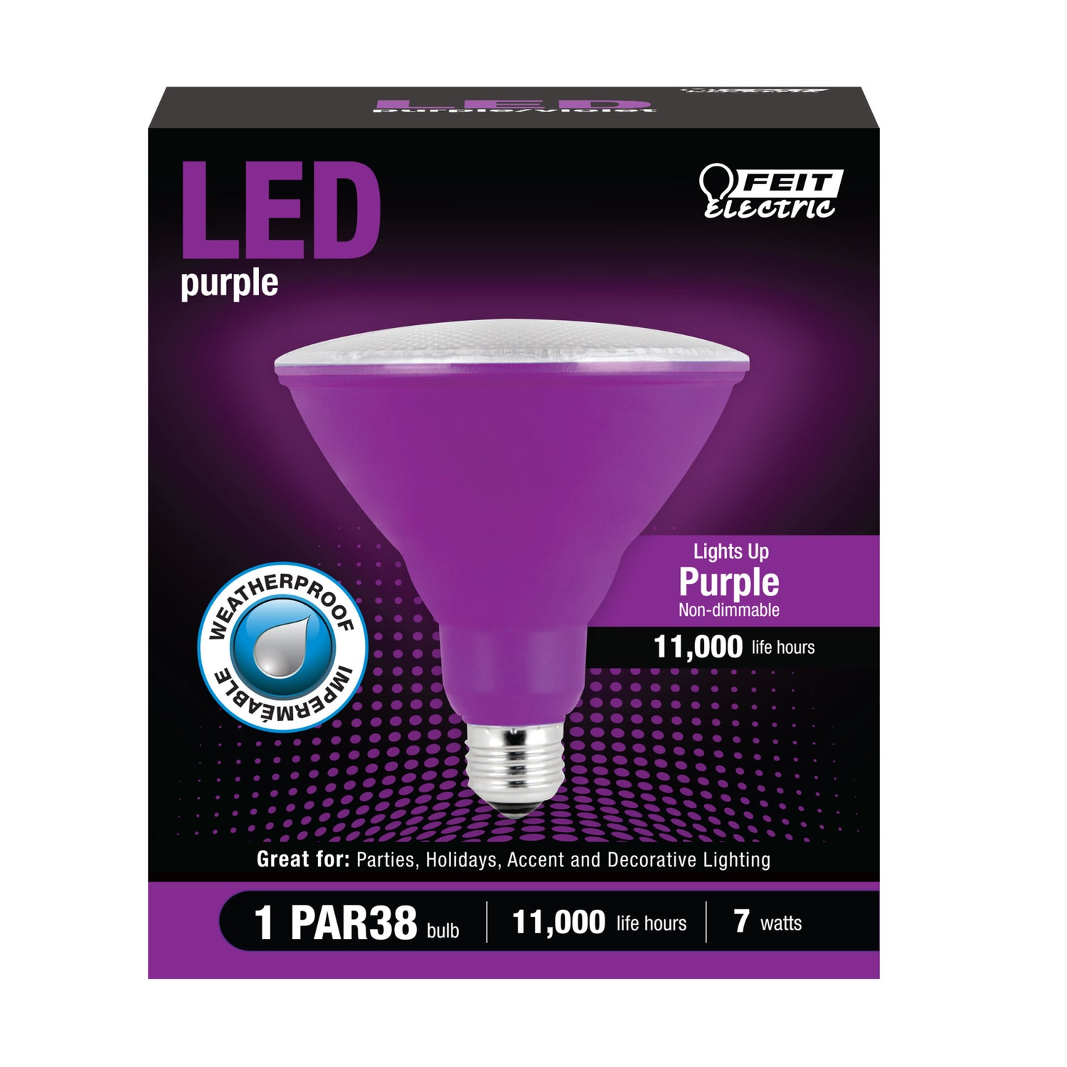 Purple PAR38 Non-Dimmable LED Reflector Light Bulb