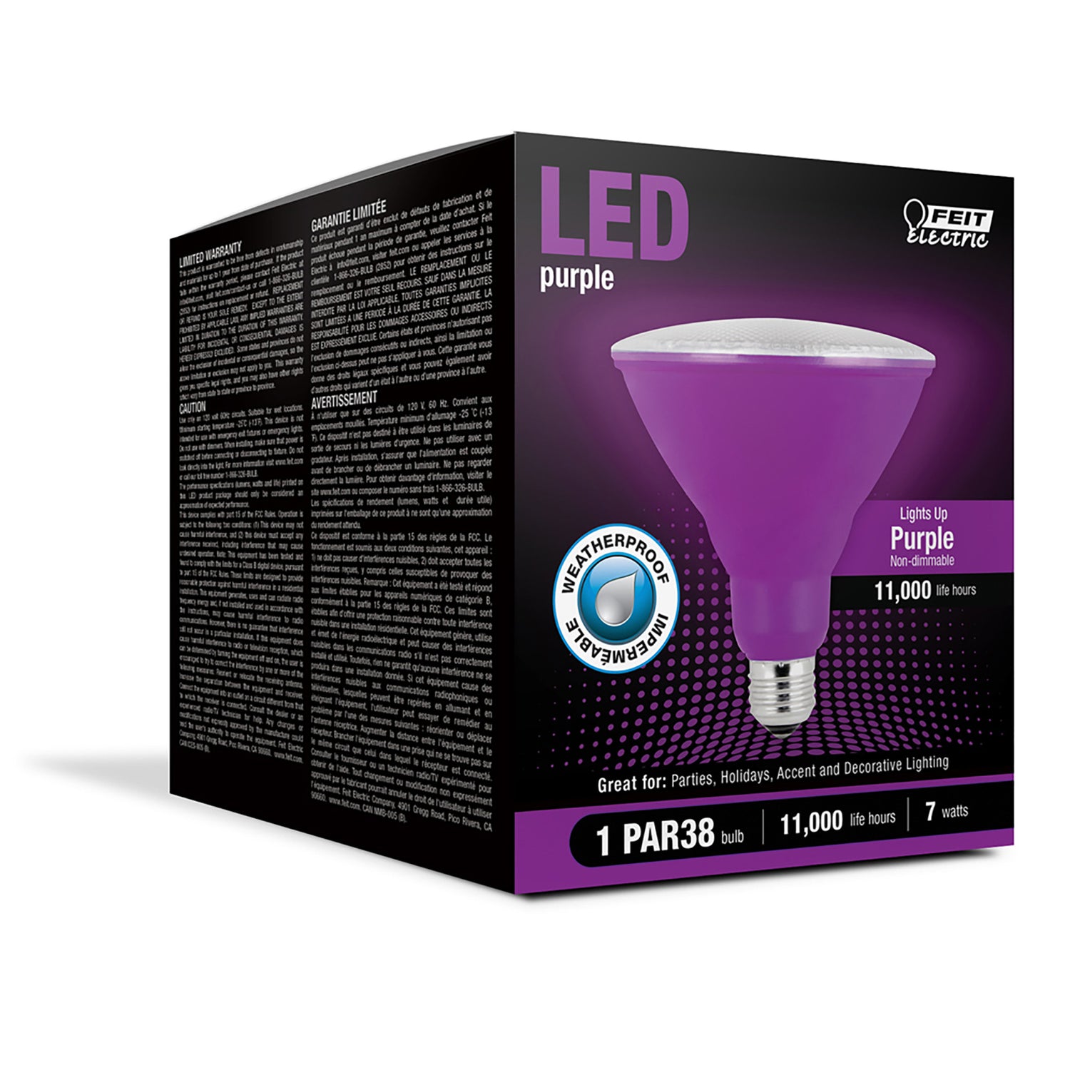 Purple PAR38 Non-Dimmable LED Reflector Light Bulb