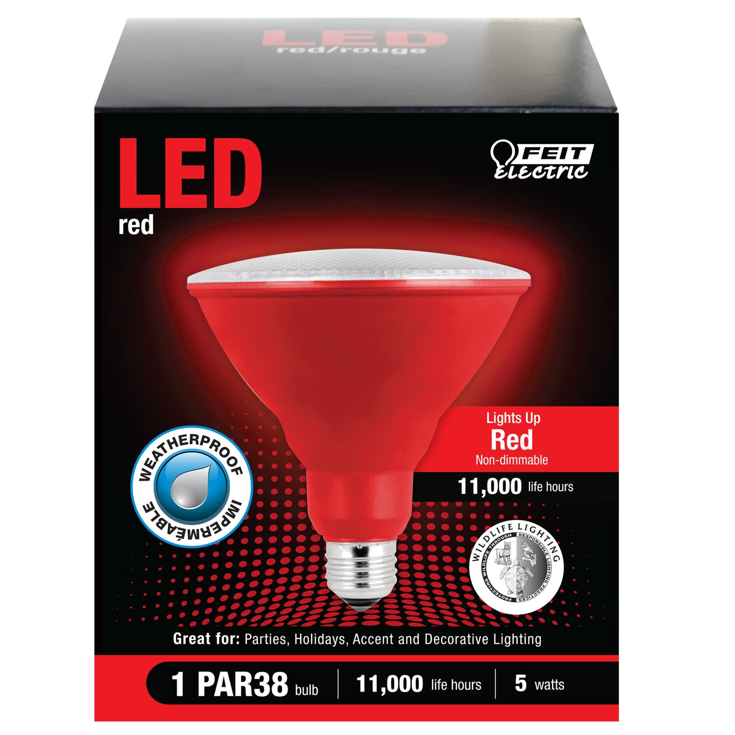 Red PAR38 Non-Dimmable LED Reflector Light Bulb