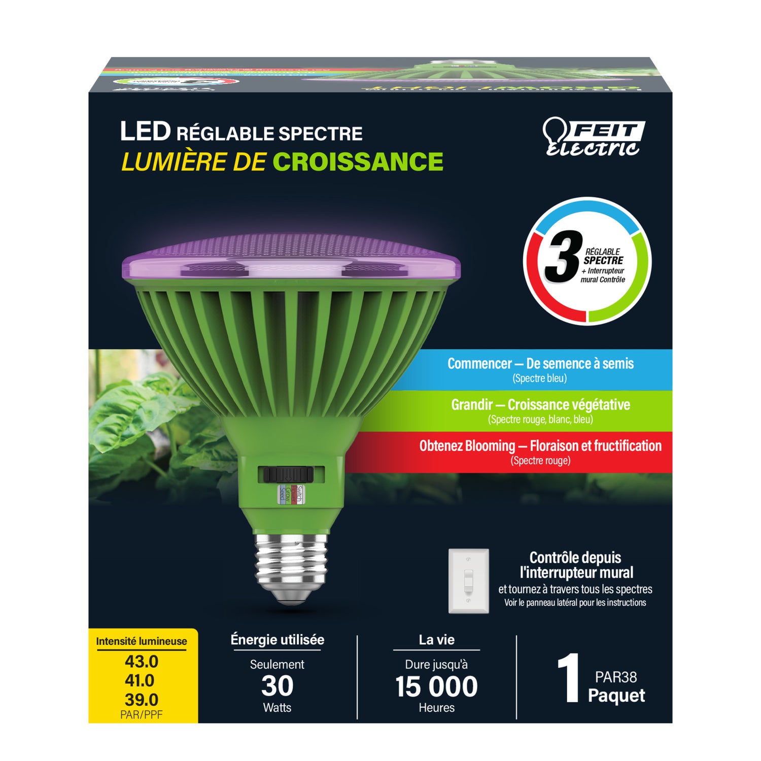 30W PAR38 Selectable Spectrum LED Grow Light