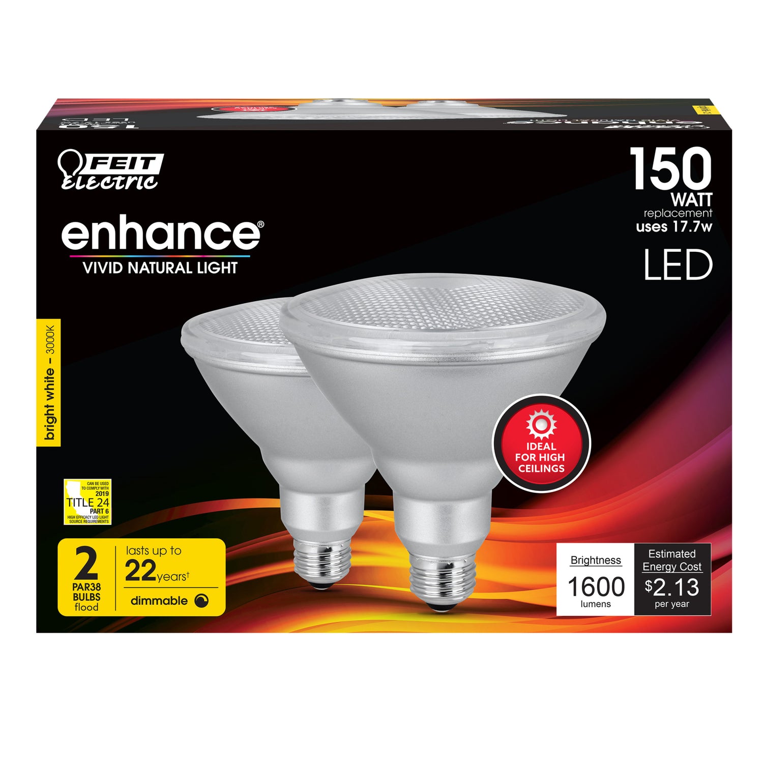150W Replacement Bright White PAR38 Dimmable Reflector LED