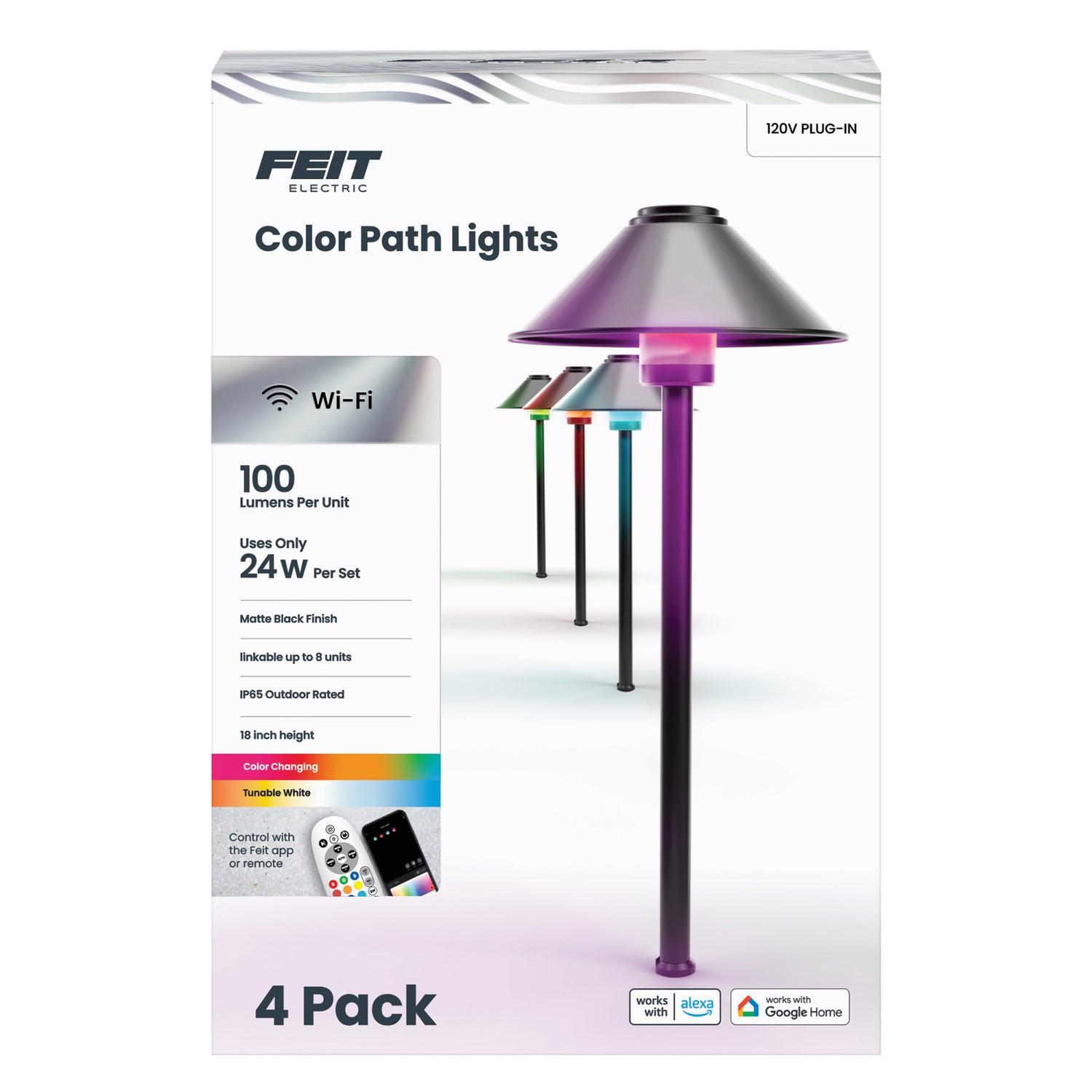 Smart Color Changing and Tunable White Dome Path Lights (4-Pack)