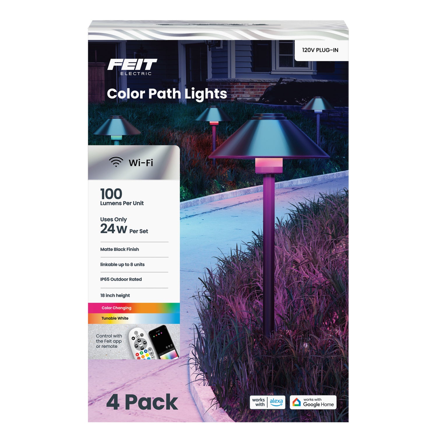 Smart Color Changing and Tunable White Dome Path Lights (4-Pack)