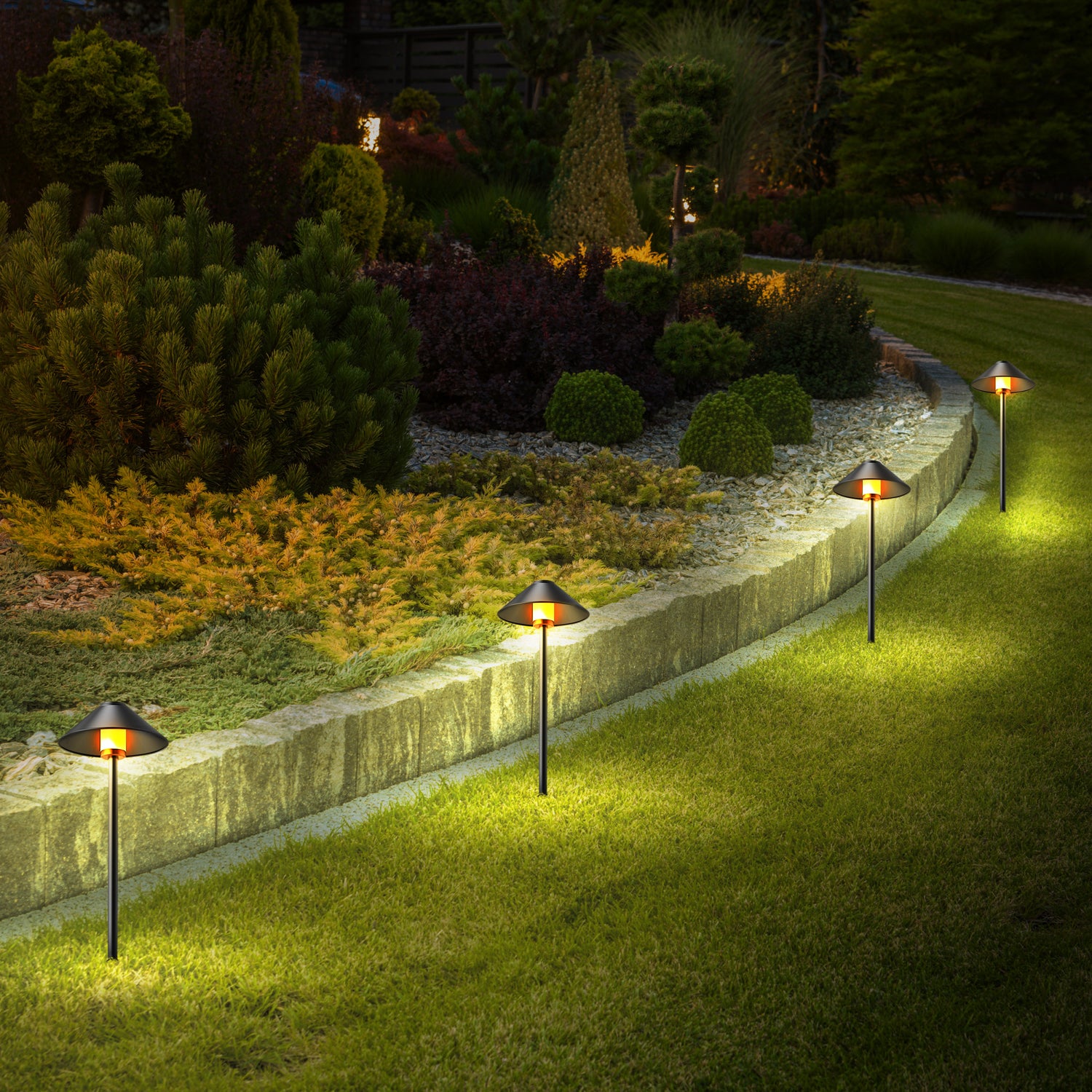 Smart Color Changing and Tunable White Dome Path Lights (4-Pack)