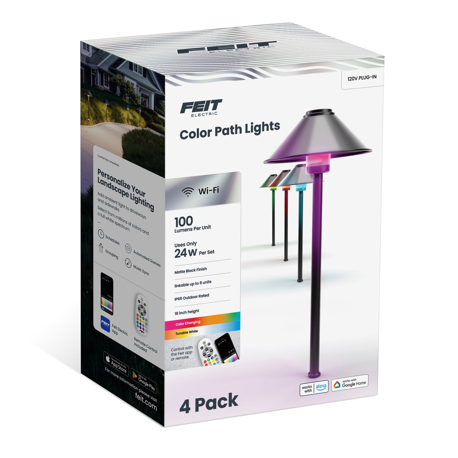 Smart Color Changing and Tunable White Dome Path Lights (4-Pack)
