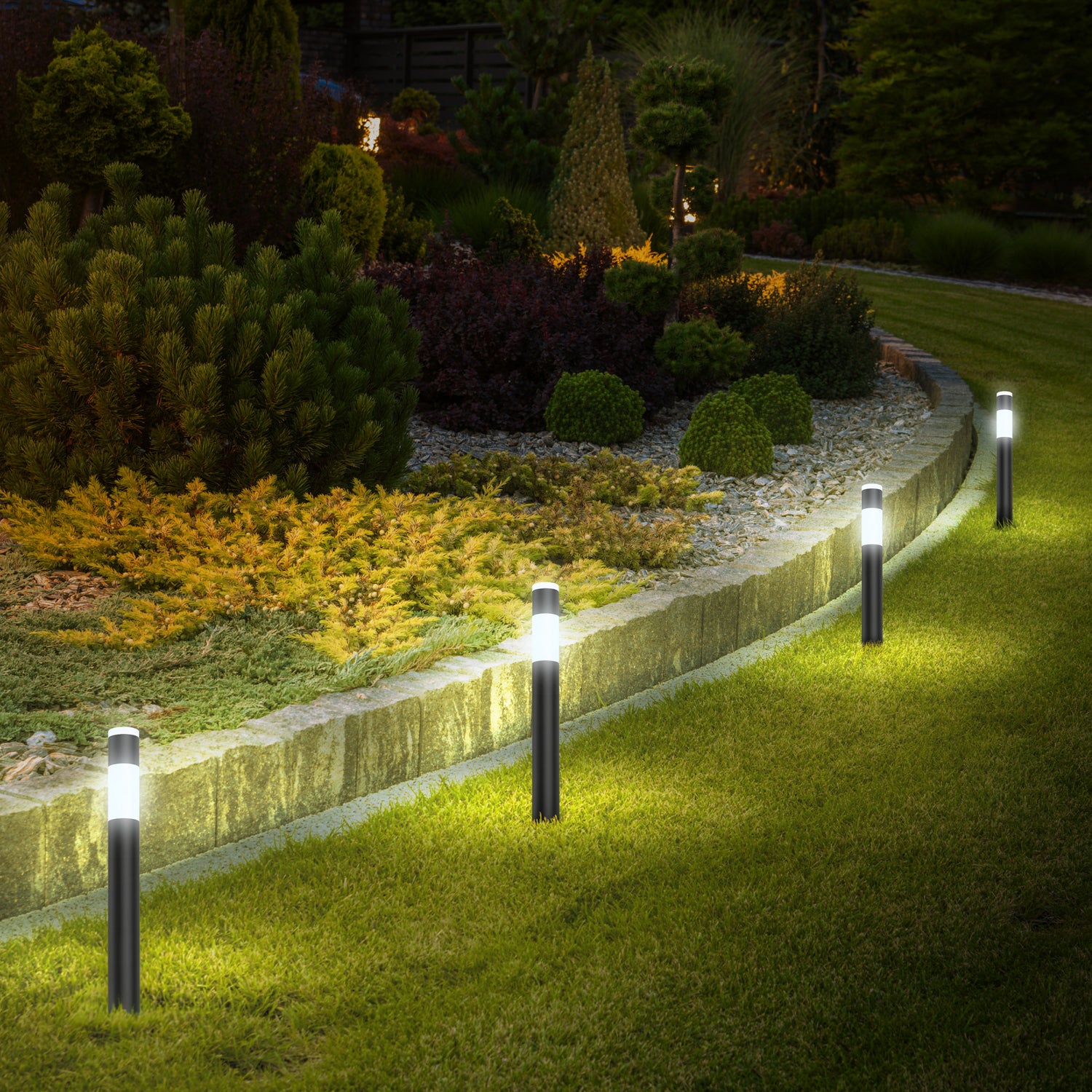 Smart Color Changing and Tunable White Round Path Lights (4-Pack)