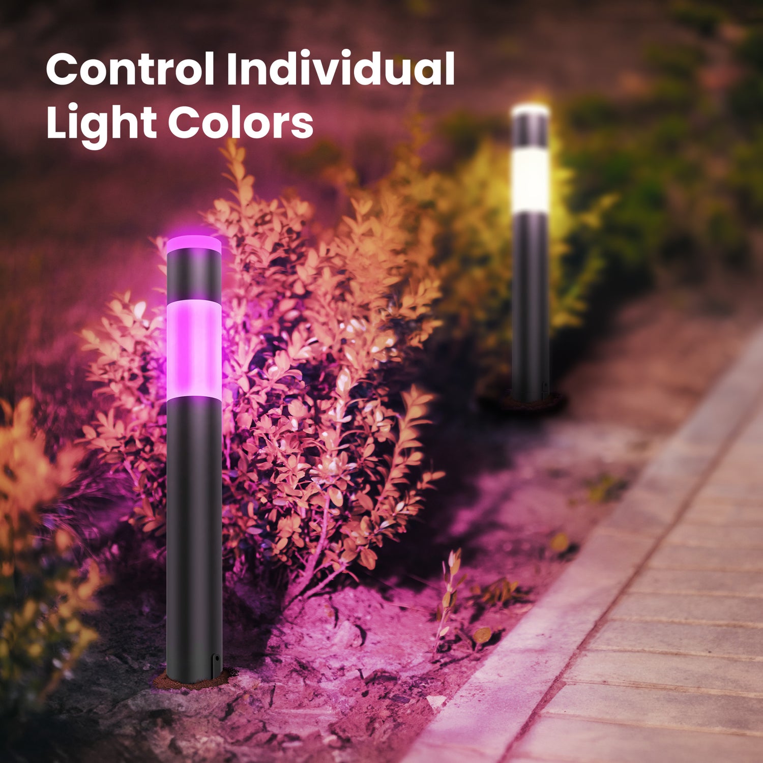 Smart Color Changing and Tunable White Round Path Lights (4-Pack)