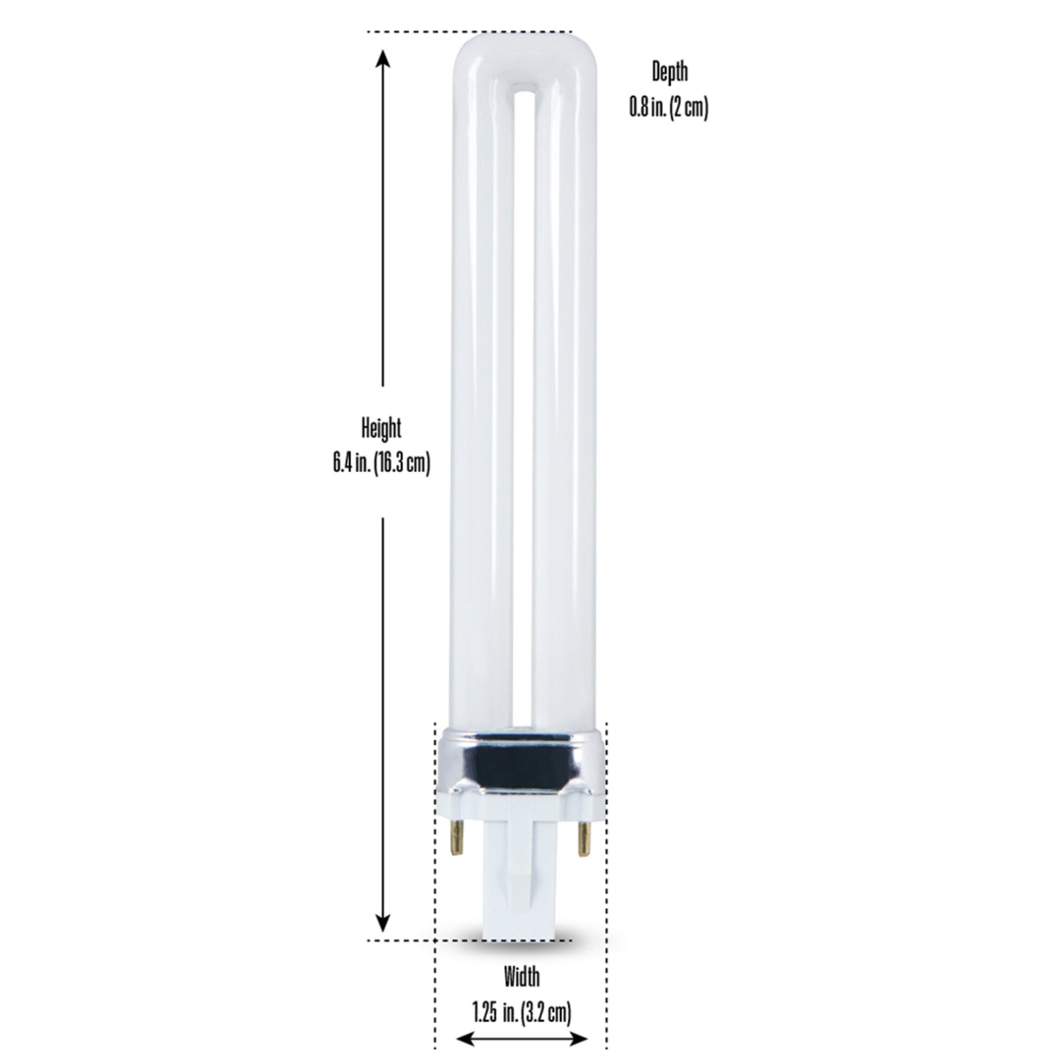 9W Cool White (4100K) PL G23 Base Compact Fluorescent Light Bulb