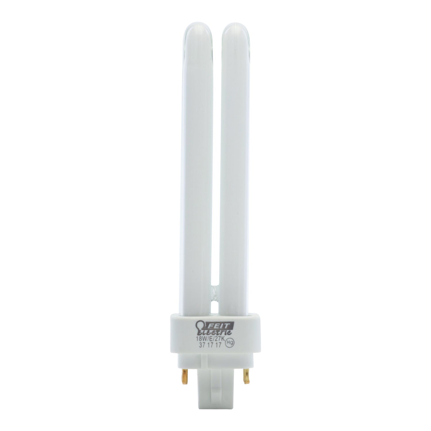 18W Soft White (2700K) G24q-2 Base Double Twin Tube Compact Fluorescent PL Bulb