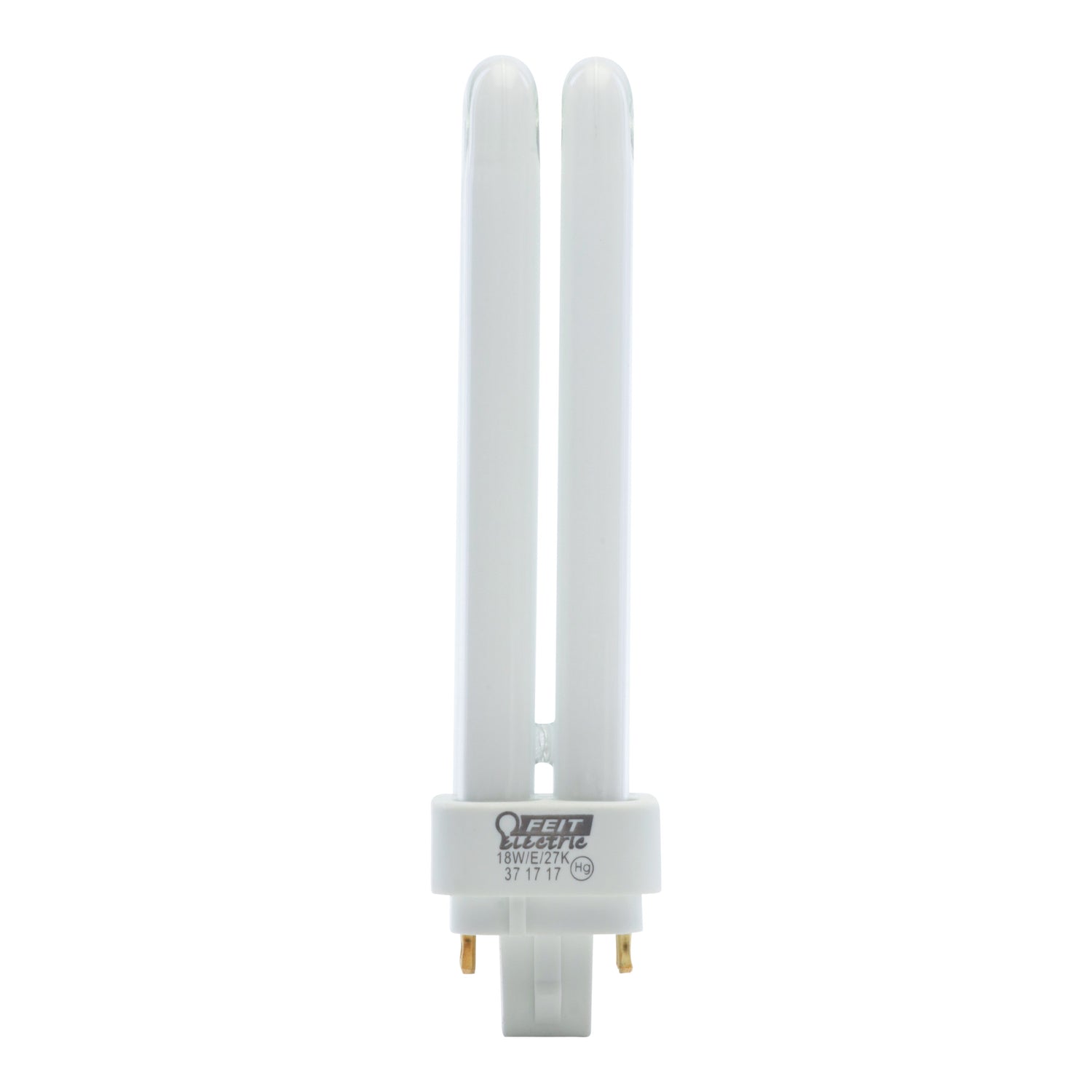 18W Soft White (2700K) G24q-2 Base Double Twin Tube Compact Fluorescent PL Bulb