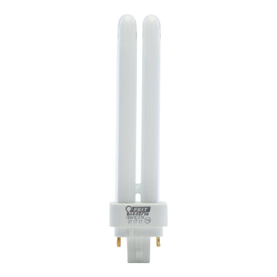 18W Soft White (2700K) G24q-2 Base Double Twin Tube Compact Fluorescent PL Bulb