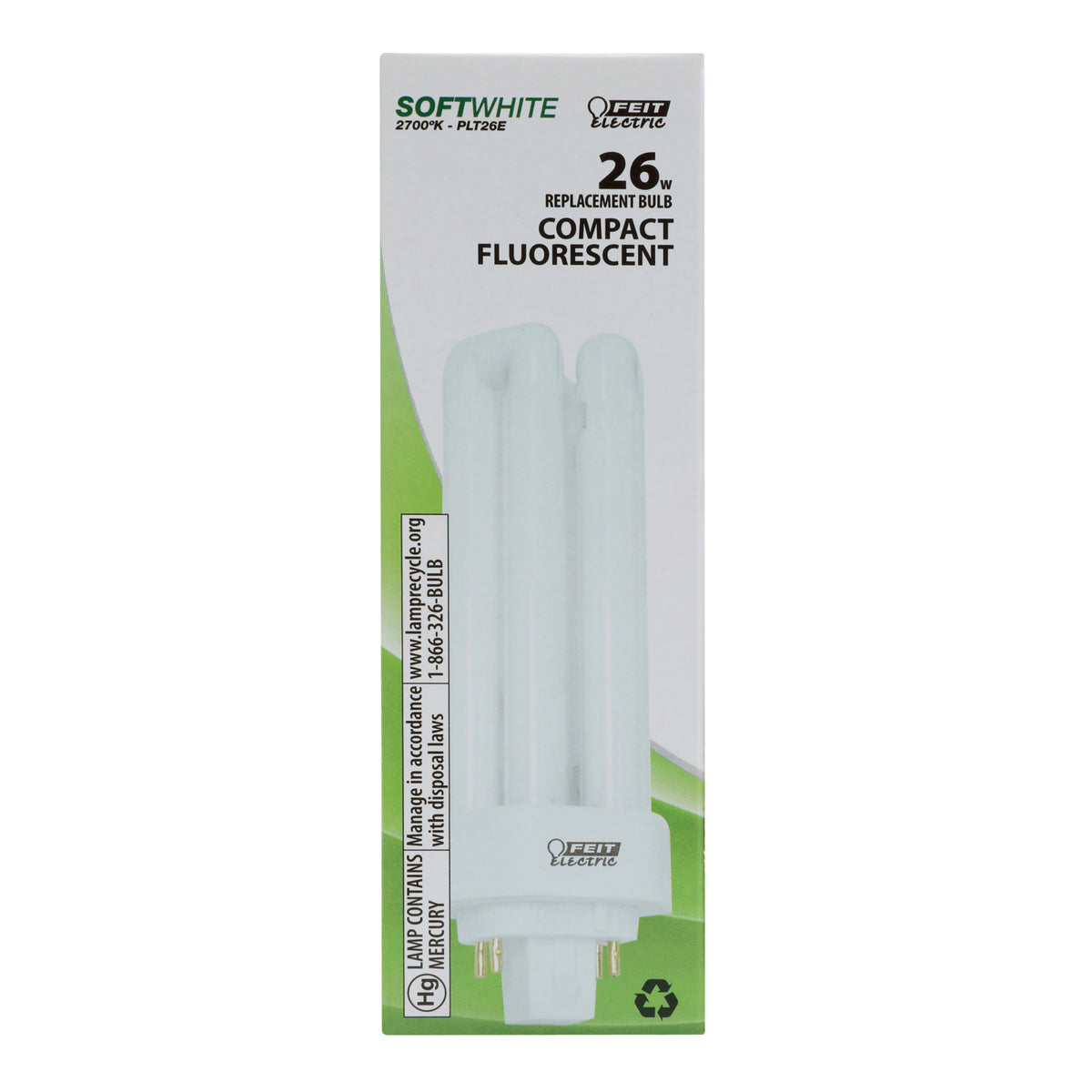26W Soft White (2700K) PLT GX24q-3 Base Triple Twin Tube CFL Bulb