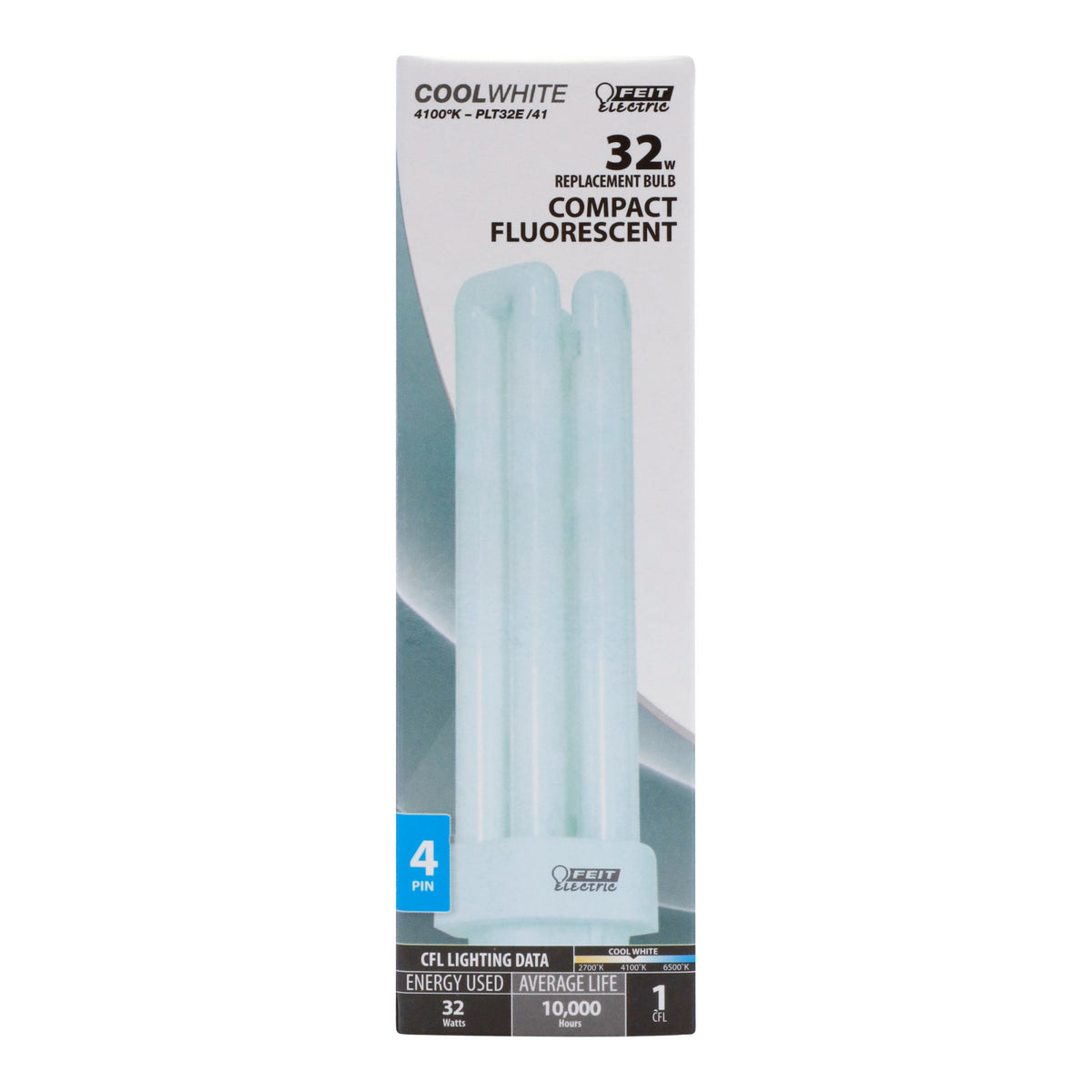 32W Cool White (4100K) GX24q-3 Base Triple Twin Tube Compact Fluorescent PL