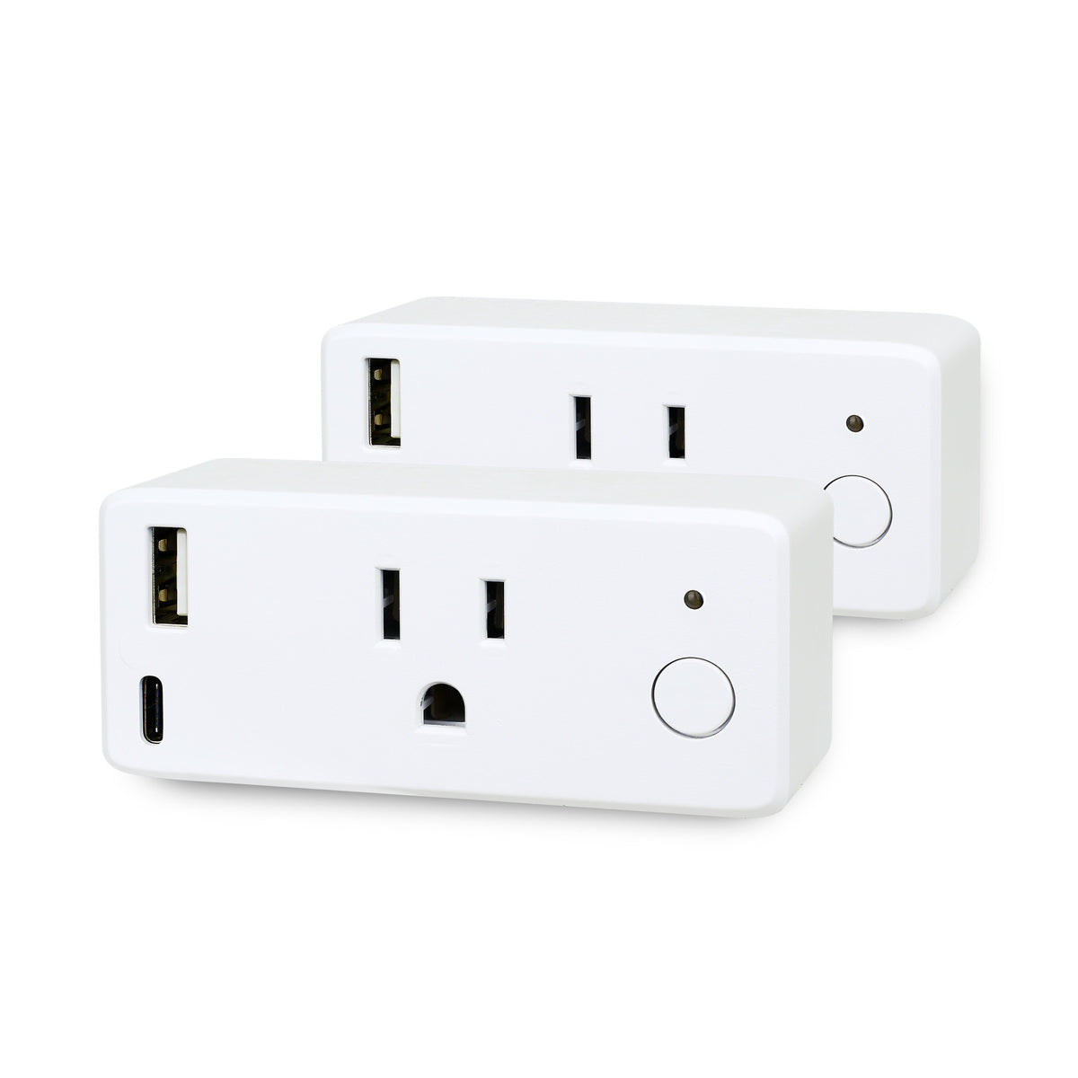 Wireless Usb Plug Smart Wi-Fi Plug with USB-A and USB-C Port (2-Pack)