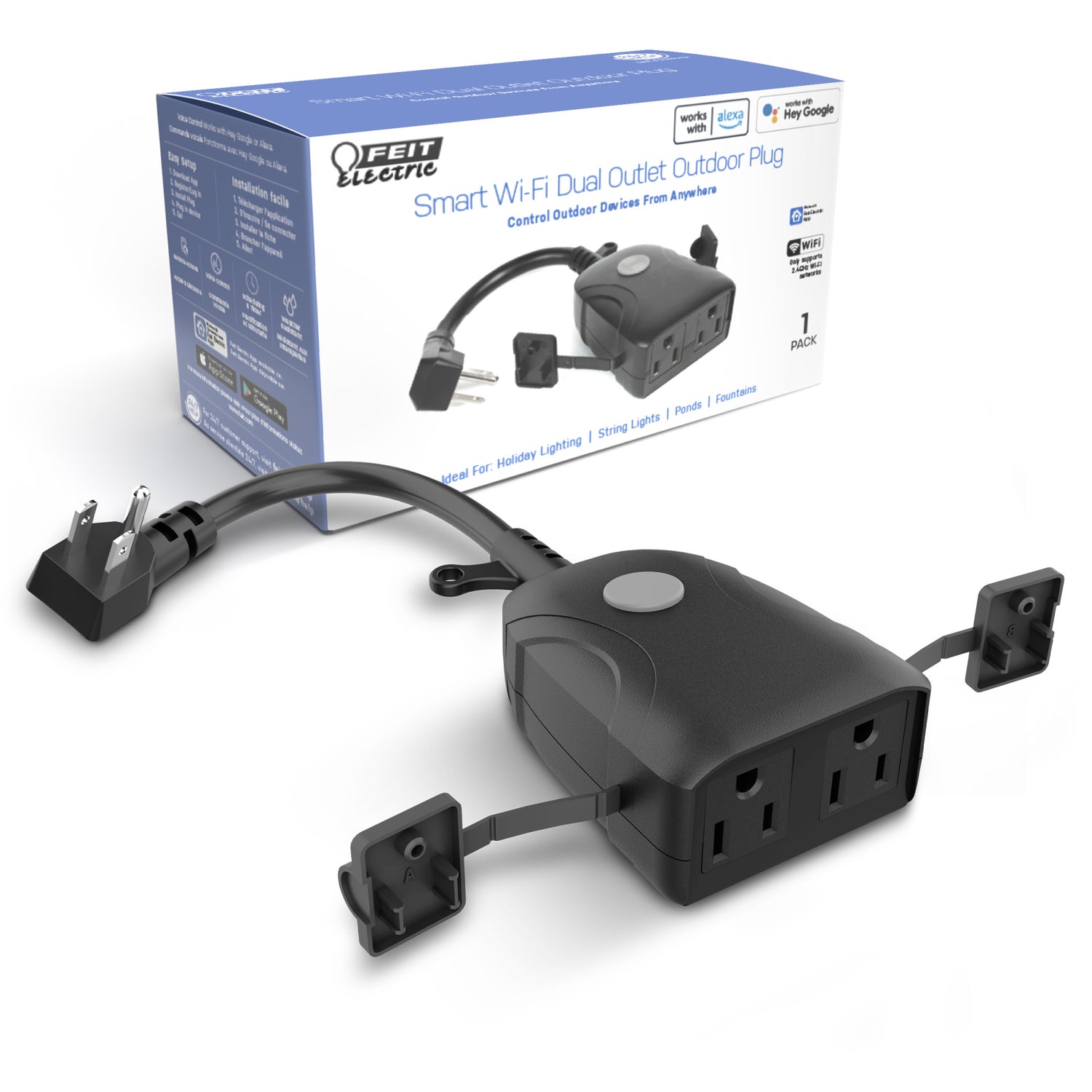 Dual Outlet Outdoor Wi-Fi Smart Plug