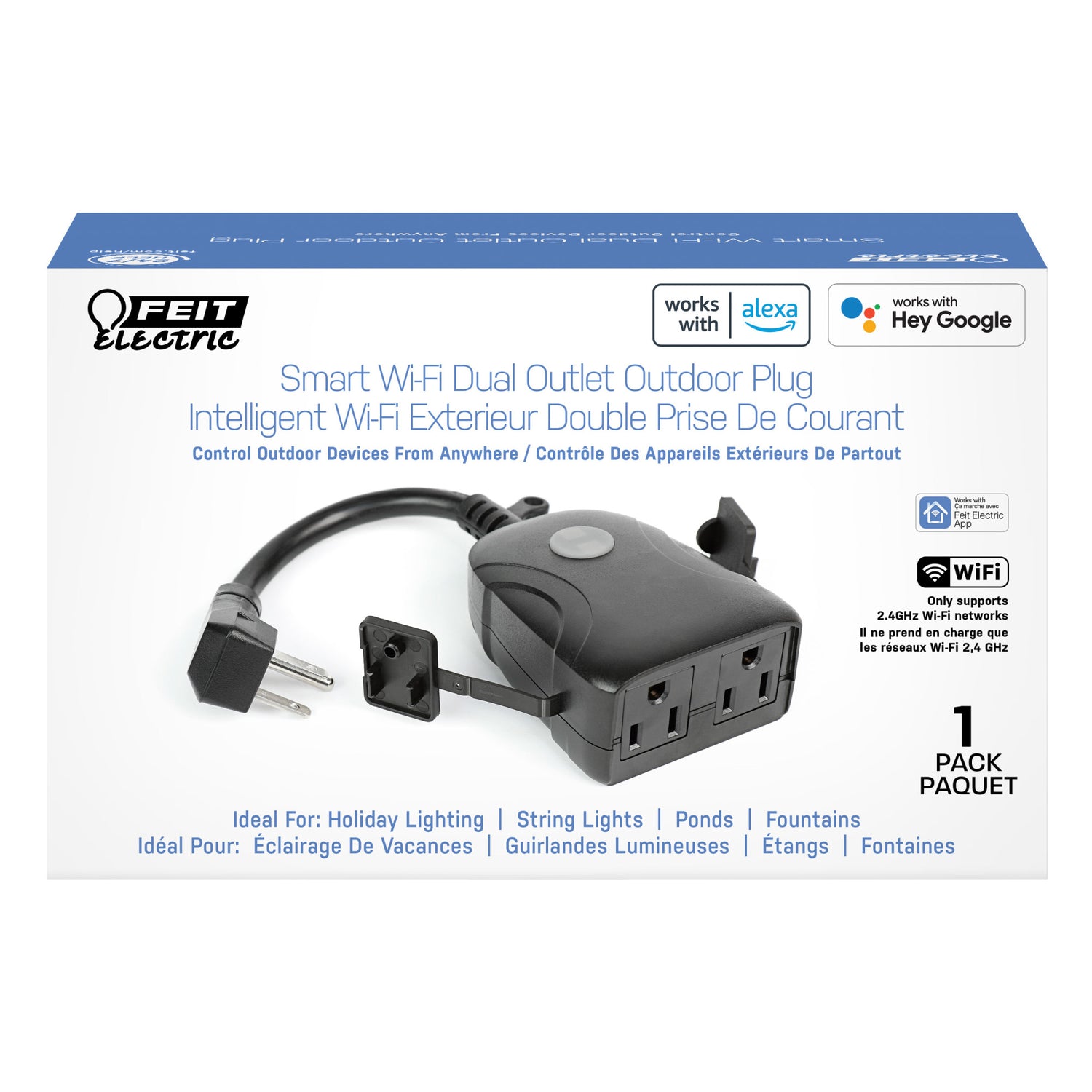 Dual Outlet Outdoor Wi-Fi Smart Plug