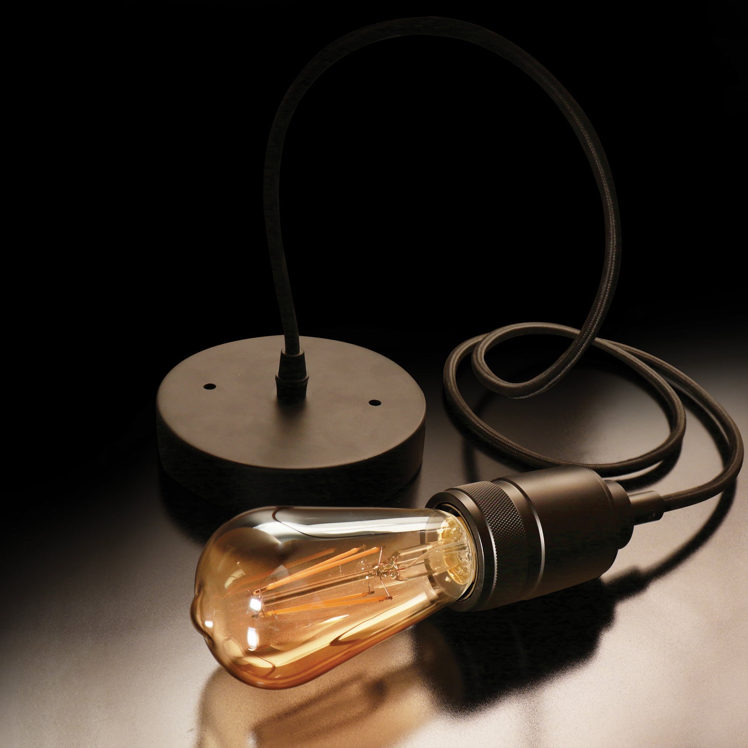 Industrial Style Pendant Light Fixture, Matte Black Finish (No Bulb or Shade Included)