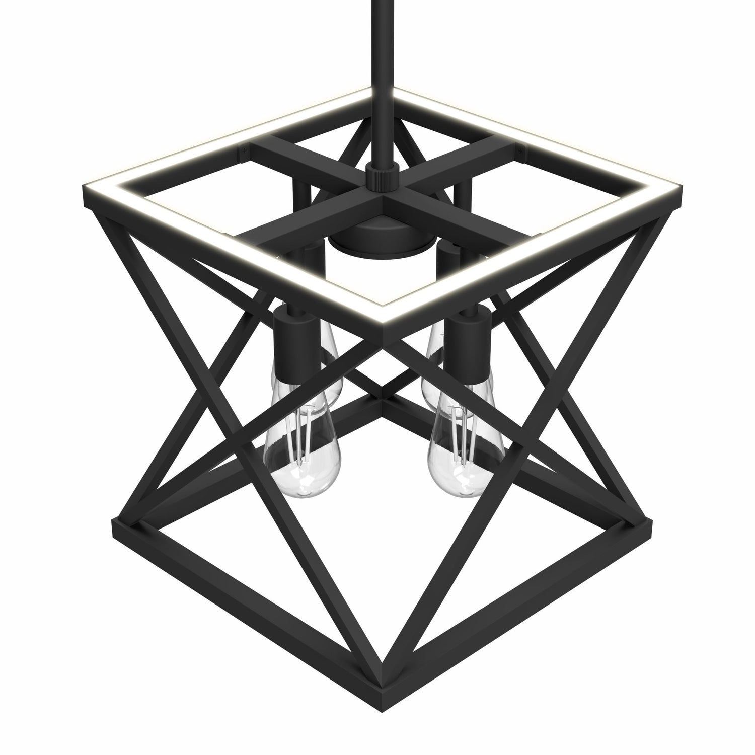 Katalyst Collection LED Decorative 4-Light Criss-Cross Pendant, Matte Black