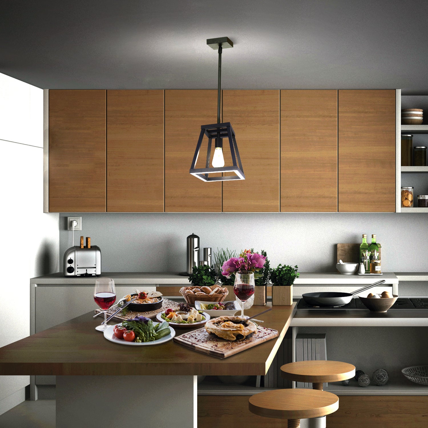 Katalyst Collection LED Decorative Single Light Pendant Matte Black