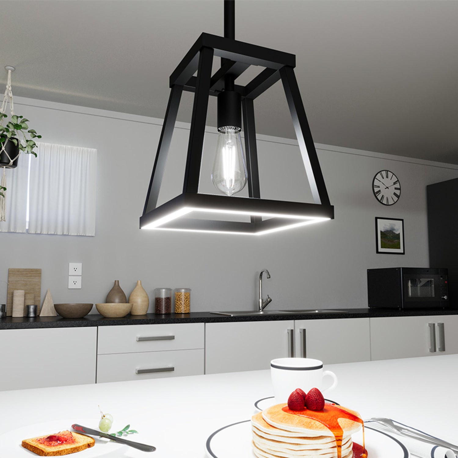 Katalyst Collection LED Decorative Single Light Pendant Matte Black