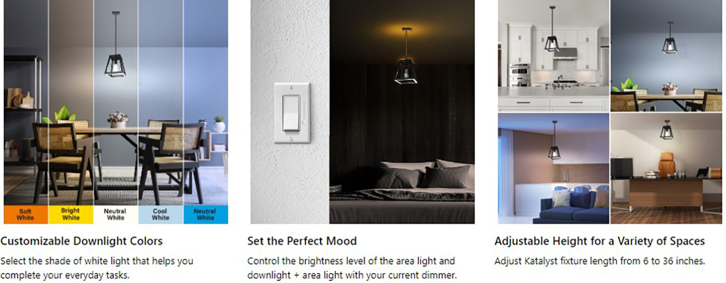 Katalyst Collection LED Decorative Single Light Pendant Matte Black