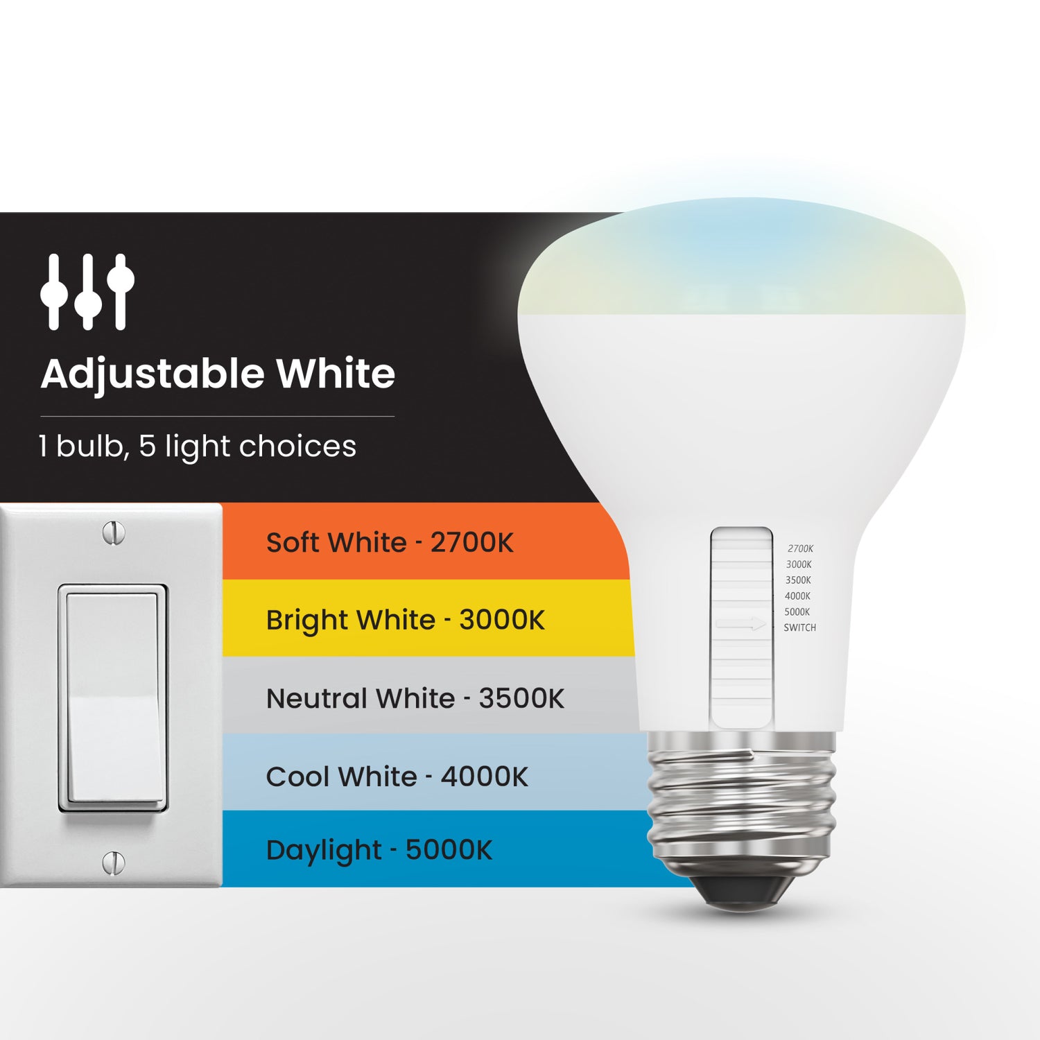 5W (45W Replacement) Adjustable White Dimmable R20 LED Bulb (2-Pack)