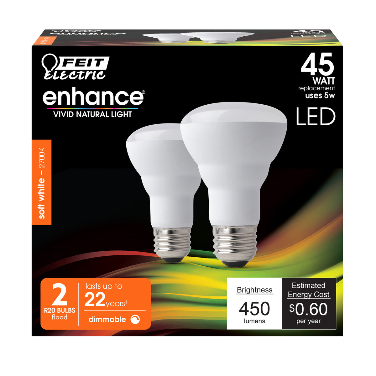 45W Replacement R20 Dimmable Enhance Reflector LED (2-Pack)