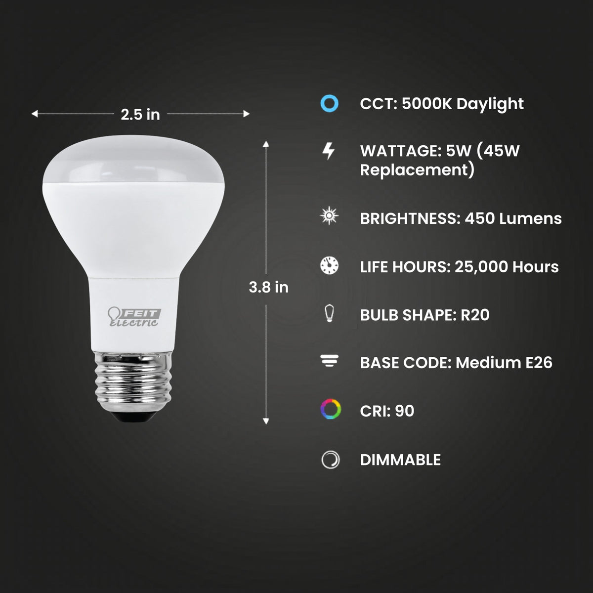 45W Replacement R20 Dimmable Enhance Reflector LED
