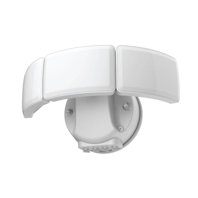 10.5 in. Adjustable White Triple Head Motion Security Flood Light, White