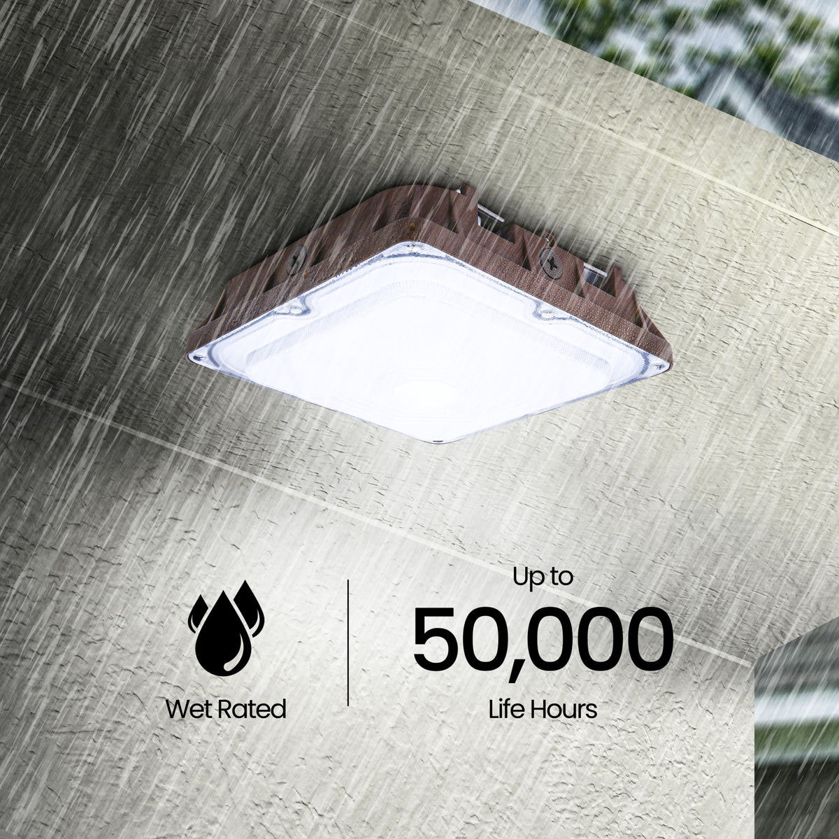 4000 Lumens Adjustable White LED Outdoor Canopy Light