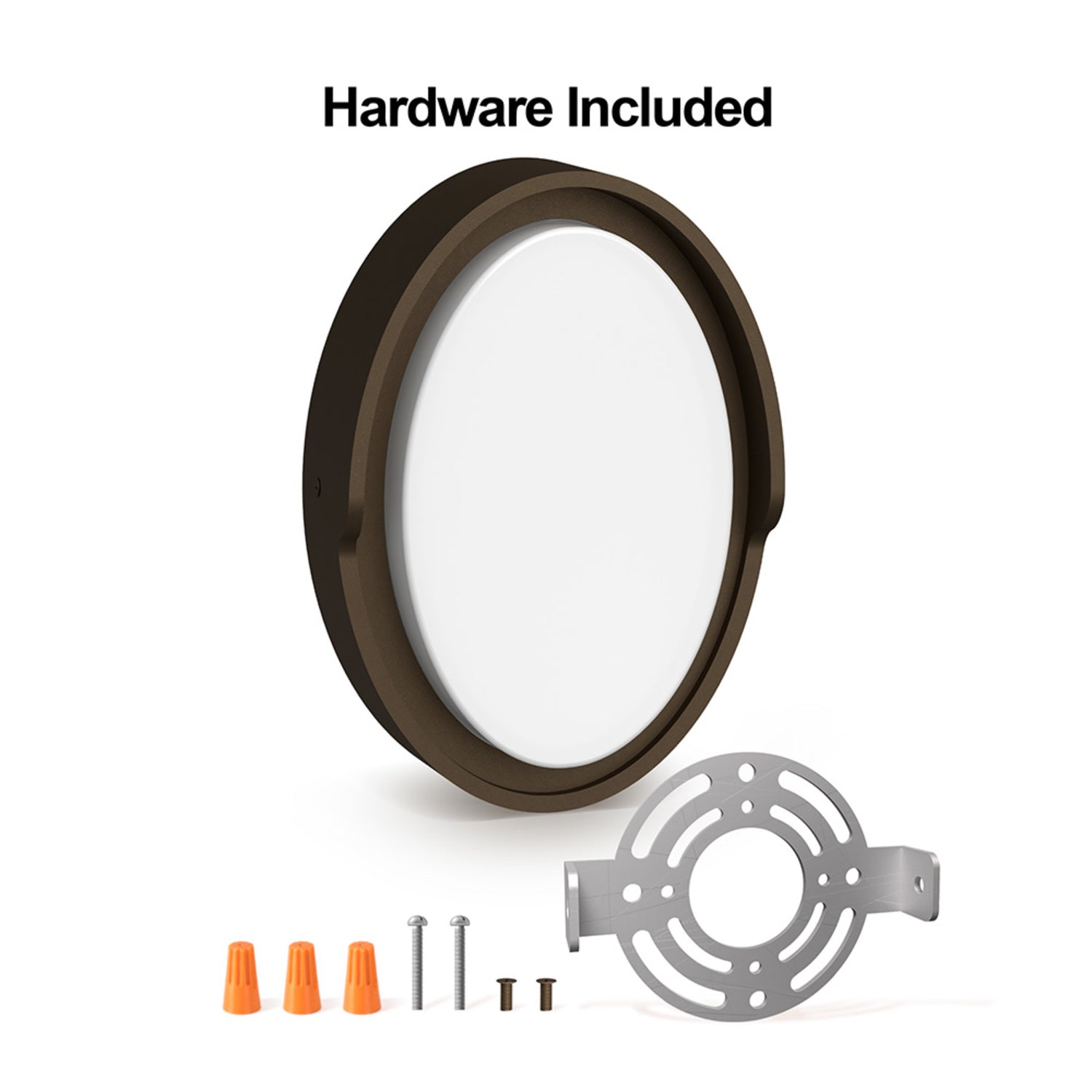 17W 1200 Lumen Adjustable White Dusk to Dawn Oval Outdoor Wall Light, Bronze