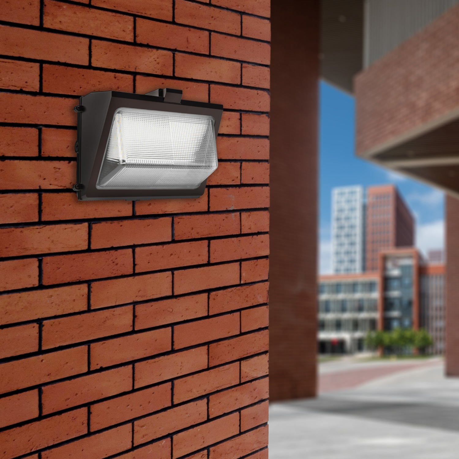 12000/8000/4000 Lumen Adjustable White Commercial Motion Wall Pack Light