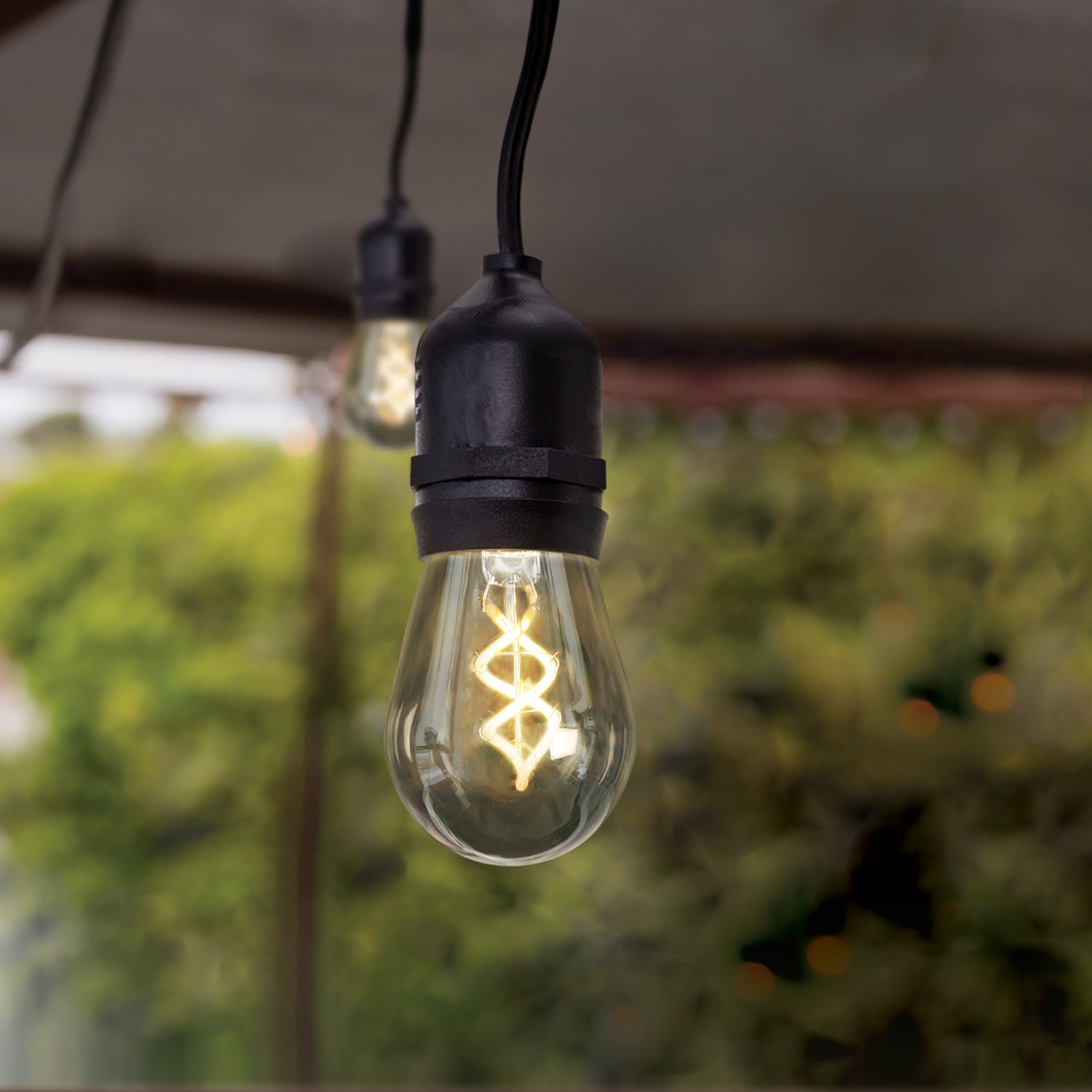 1.3W (11W Equivalent) Warm White (2100K) S14 Base (E26 Replacement) LED Spiral Filament String Light Bulb Replacement (4-Pack)