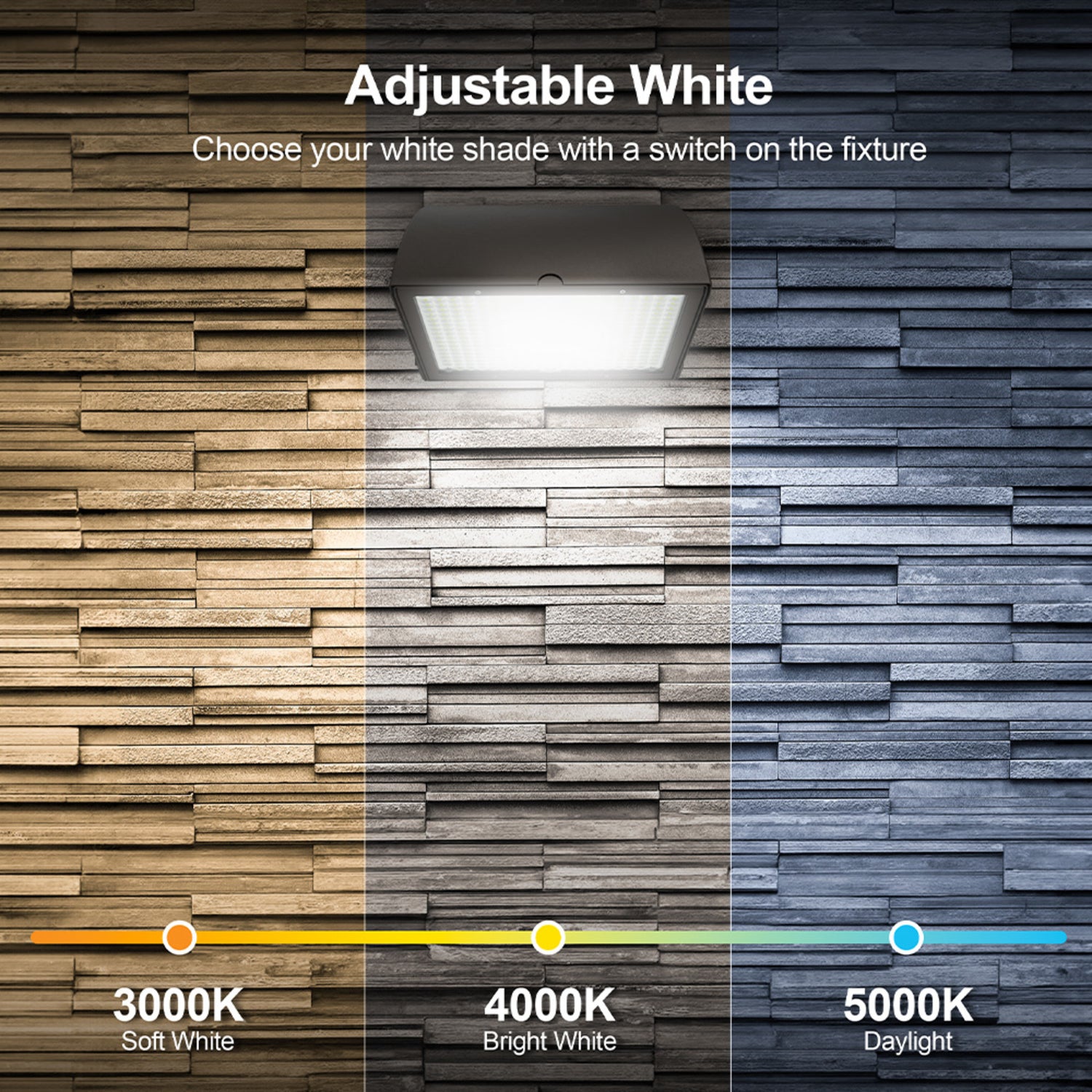 18,000 Max Selectable Lumen 3CCT Adjustable White Beam Angle Adjustable Bronze Wall Pack Light