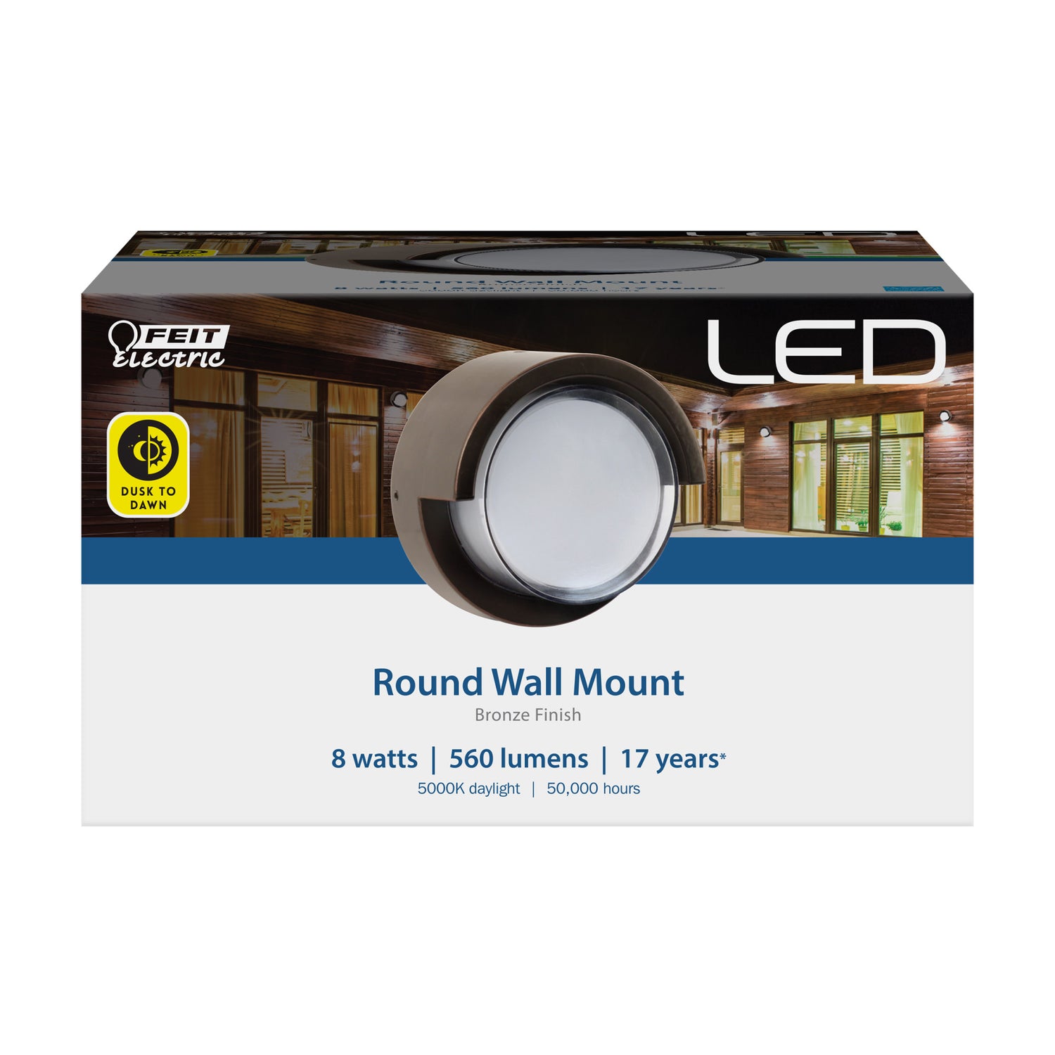5.1 in. 8W Daylight (5000K) Bronze Dusk to Dawn Wall Light