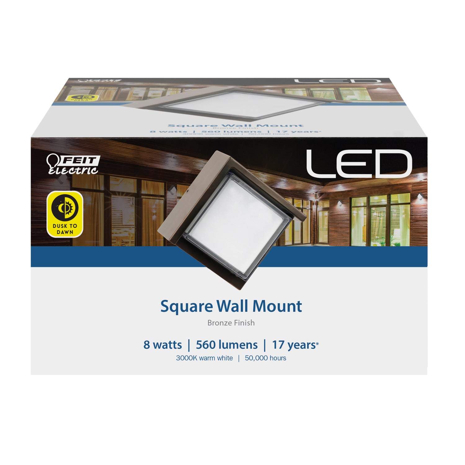 5 in. 8W Dusk to Dawn LED Wall Light, Bronze - Feit Electric