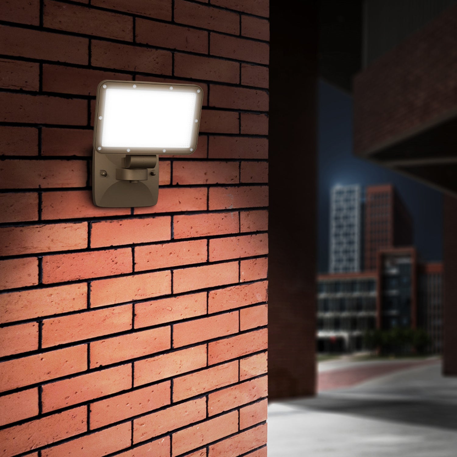 8500 Lumen Adjustable White Wall Flood Light with Lumen Select
