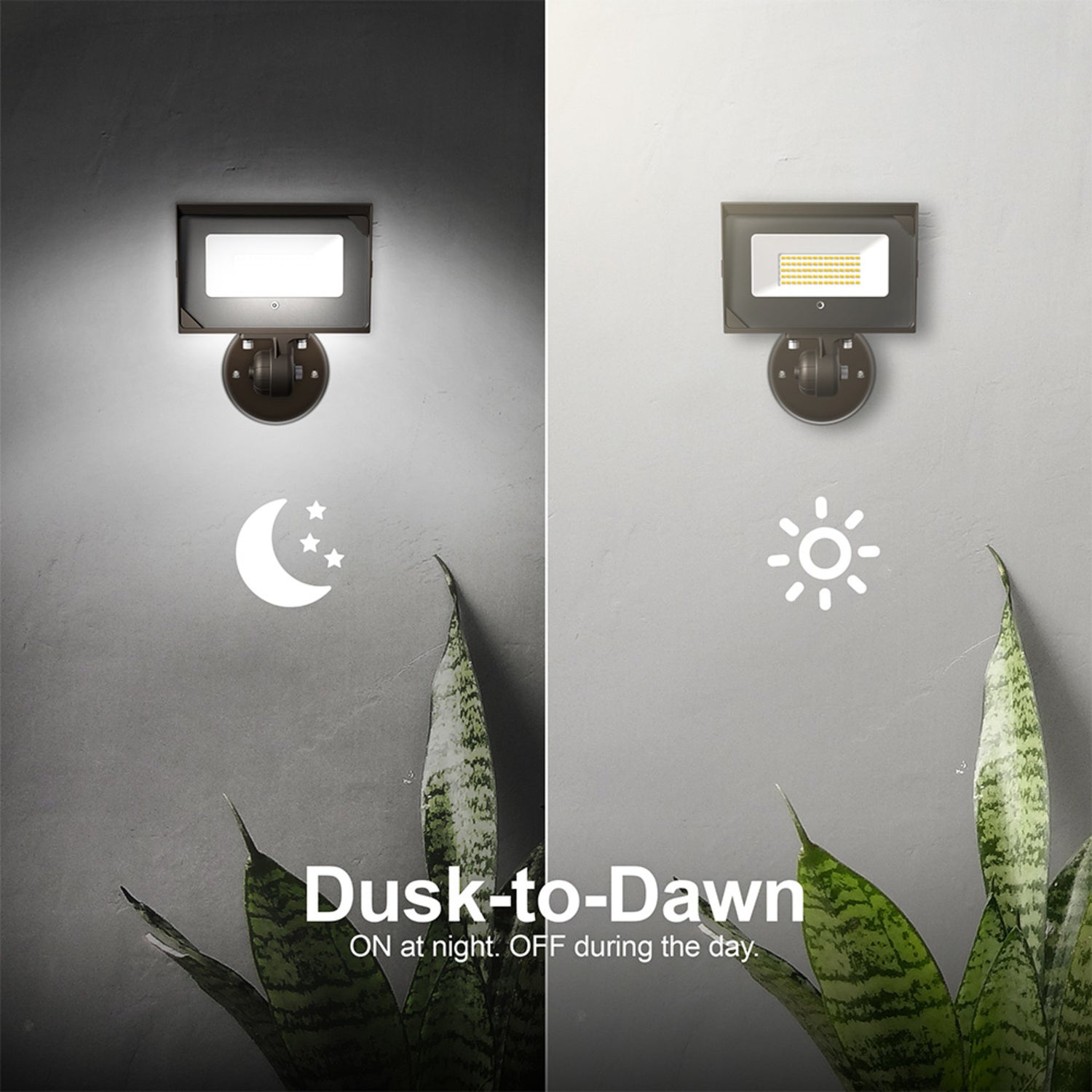 50W Cool White 4000K 5600 Lumens Bronze LED Flood Light (2-Pack)