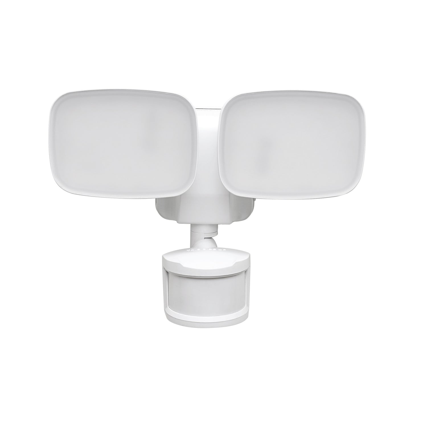 9.5 in. Daylight White (5000K) White Dual Head LED Flood Solar Security Lights with Motion Sensor