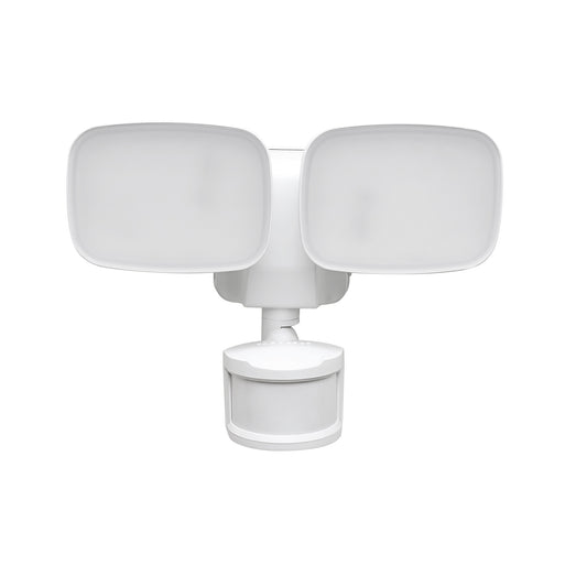 9.5 in. Daylight White (5000K) White Dual Head LED Flood Solar Security Lights with Motion Sensor