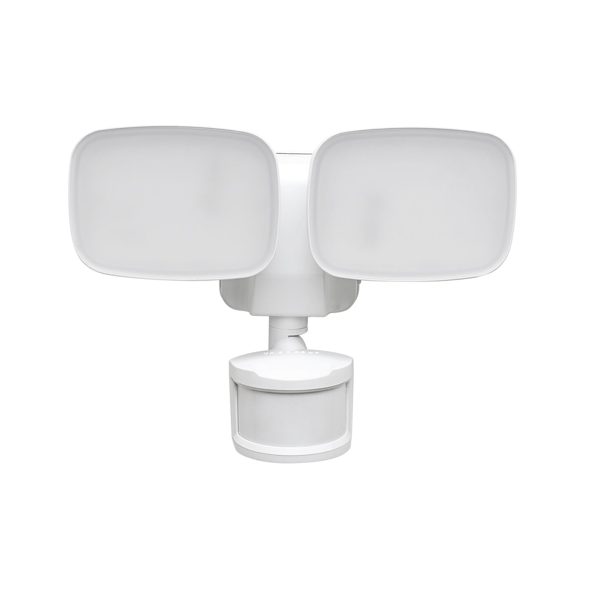 9.5 in. Daylight White (5000K) White Dual Head LED Flood Solar Security Lights with Motion Sensor