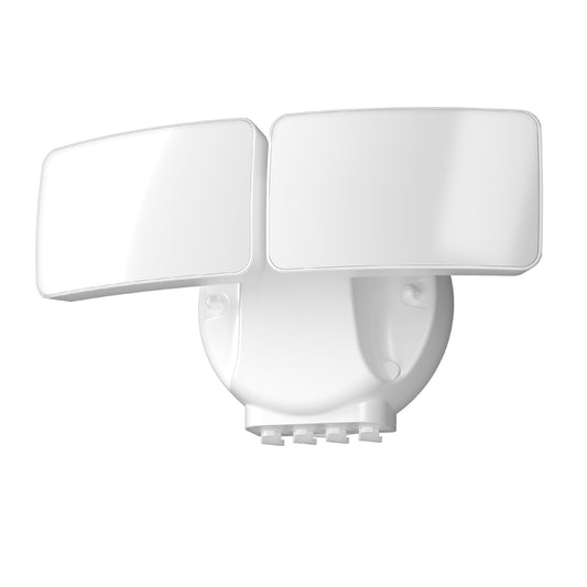 9 in. Dual Head Motion Security Flood Light, White