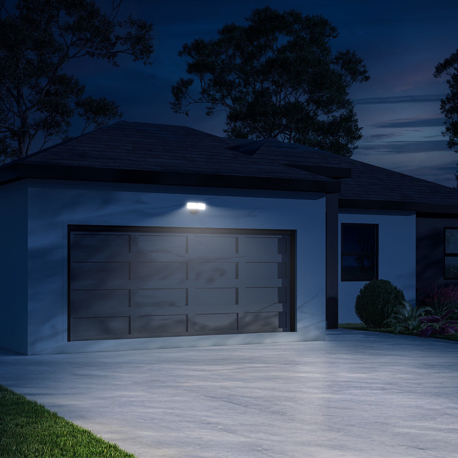 28W Bronze Outdoor Integrated LED Flood Light with Dusk to Dawn