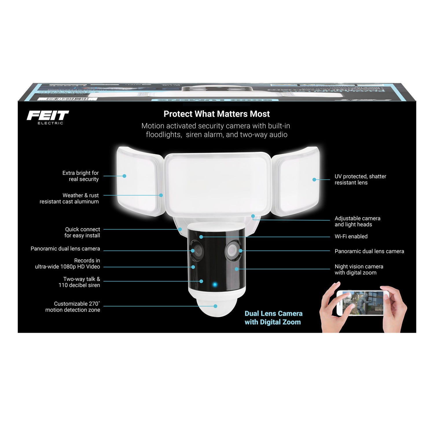 Smart Dual Lens Panoramic Flood Light Camera