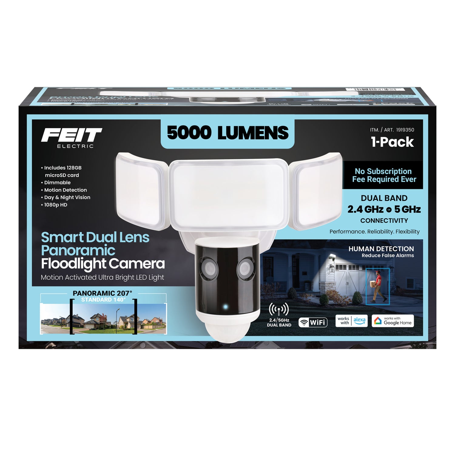Smart Dual Lens Panoramic Flood Light Camera