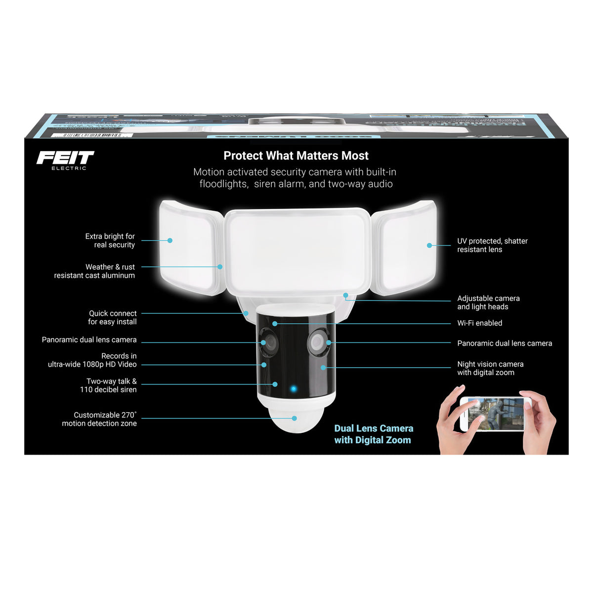 Smart Dual Lens Panoramic Flood Light Camera