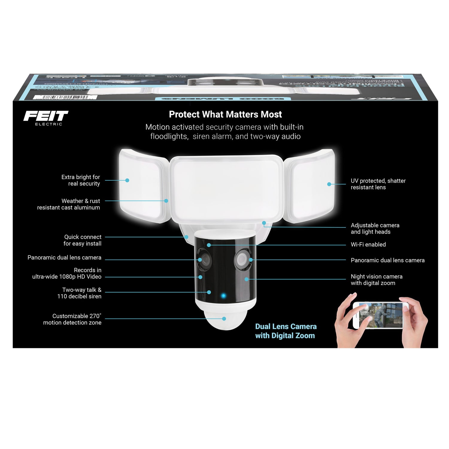 Smart Dual Lens Panoramic Flood Light Camera