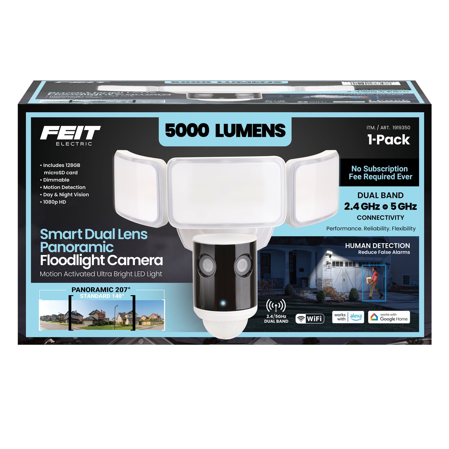Smart Dual Lens Panoramic Flood Light Camera