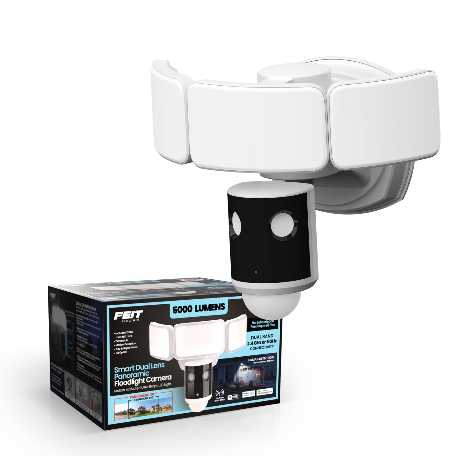 Smart Dual Lens Panoramic Flood Light Camera