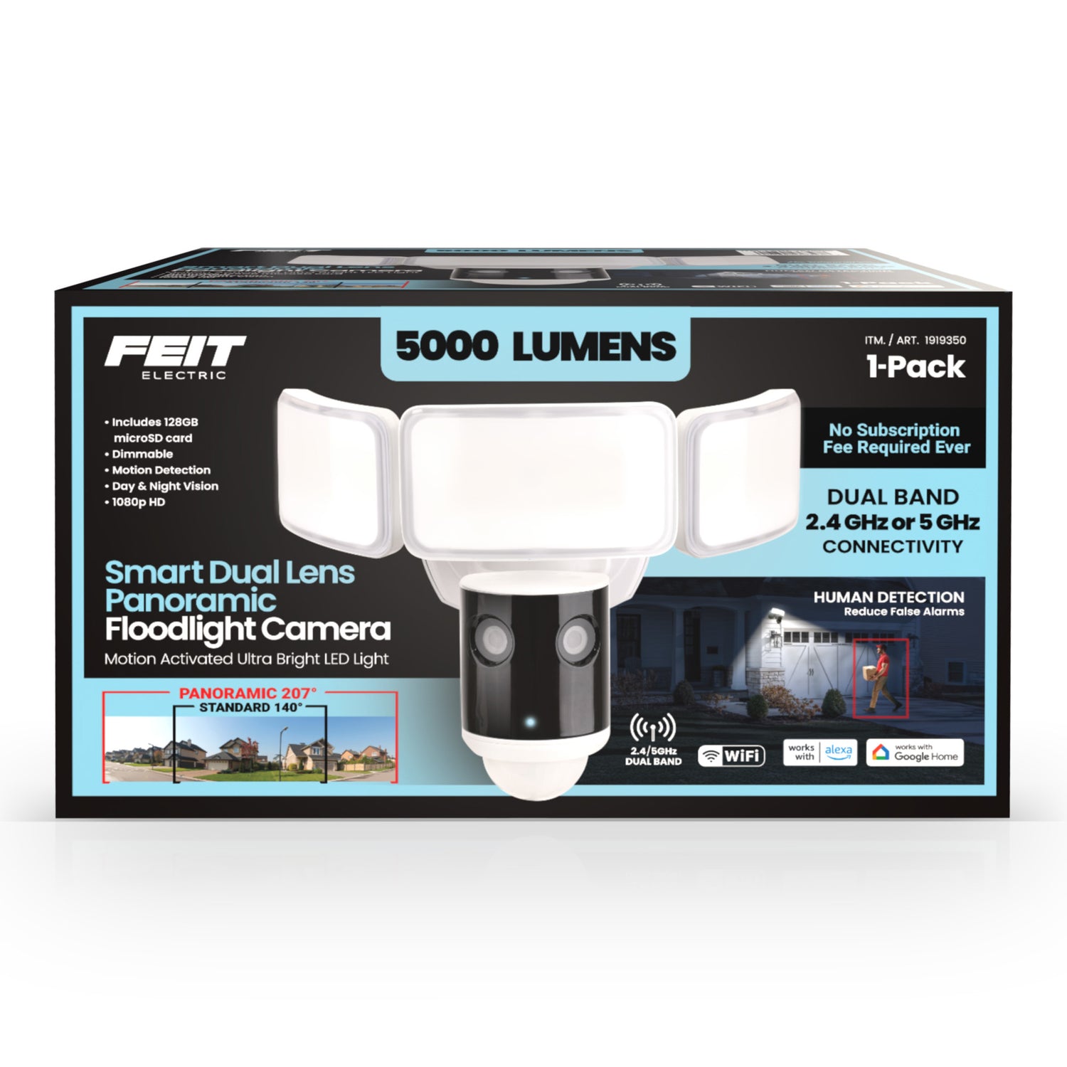 Smart Dual Lens Panoramic Flood Light Camera